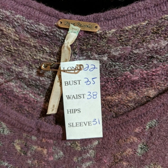 Free People purple scoop neck wool sweater S - Picture 2 of 8